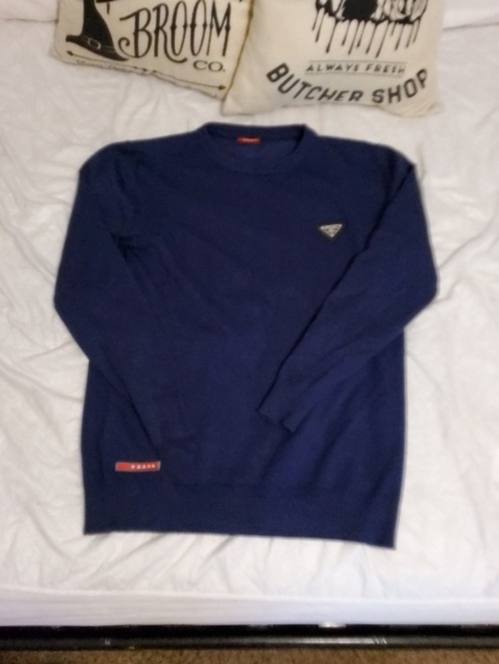 Authentic Prada Navy Blue Long Sleeve Sweater Size Medium